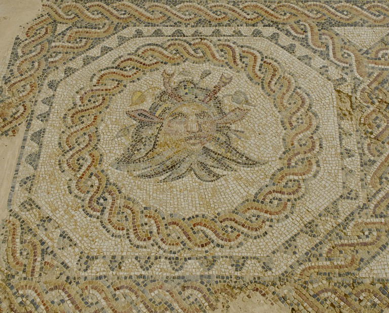 Habitación 24 - Cabeza de Neptuno, Mosaico de Leda (La Tejada)